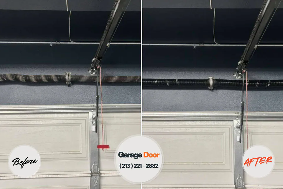 Before and after: garage door repair Parma, OH